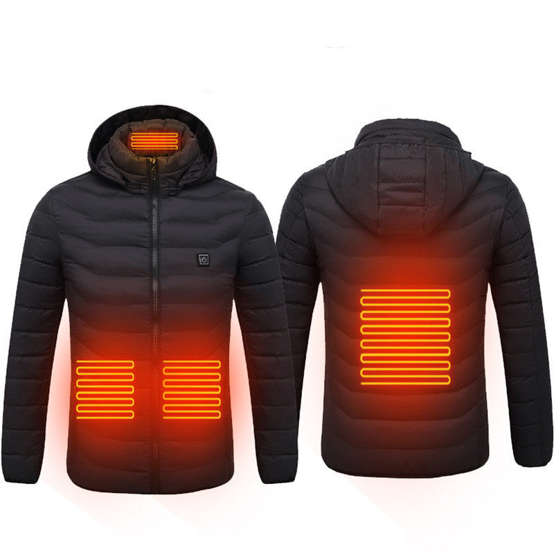 Winter Heated Jacket USB Electric Cotton Coat Zip-up Heater Thermal Vest For Men
