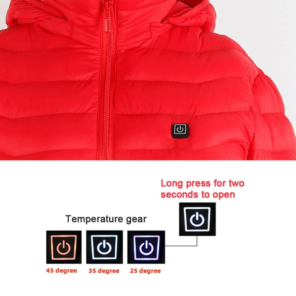 Winter Heated Jacket USB Electric Cotton Coat Zip-up Heater Thermal Vest For Men