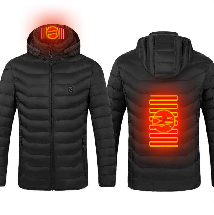 Winter Heated Jacket USB Electric Cotton Coat Zip-up Heater Thermal Vest For Men
