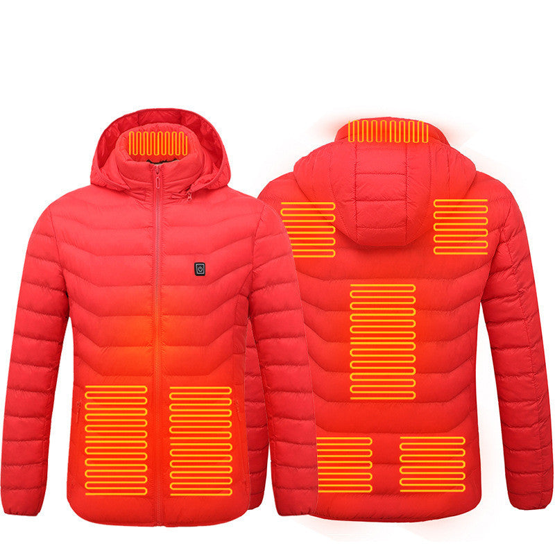 Winter Heated Jacket USB Electric Cotton Coat Zip-up Heater Thermal Vest For Men