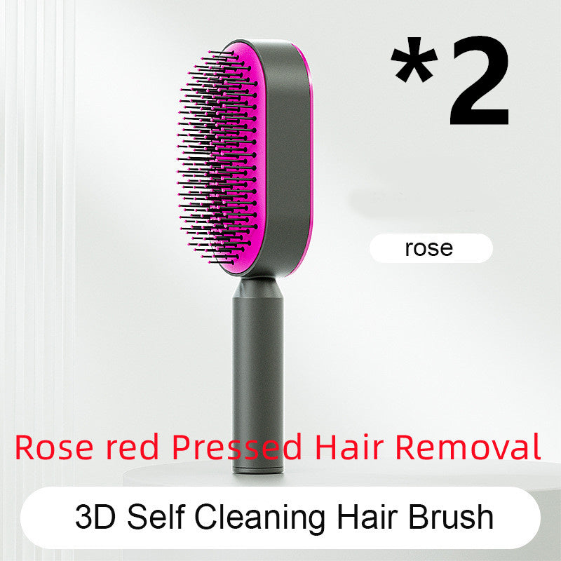 Self Cleaning Hair Brush For Women One-key Cleaning Hair Loss