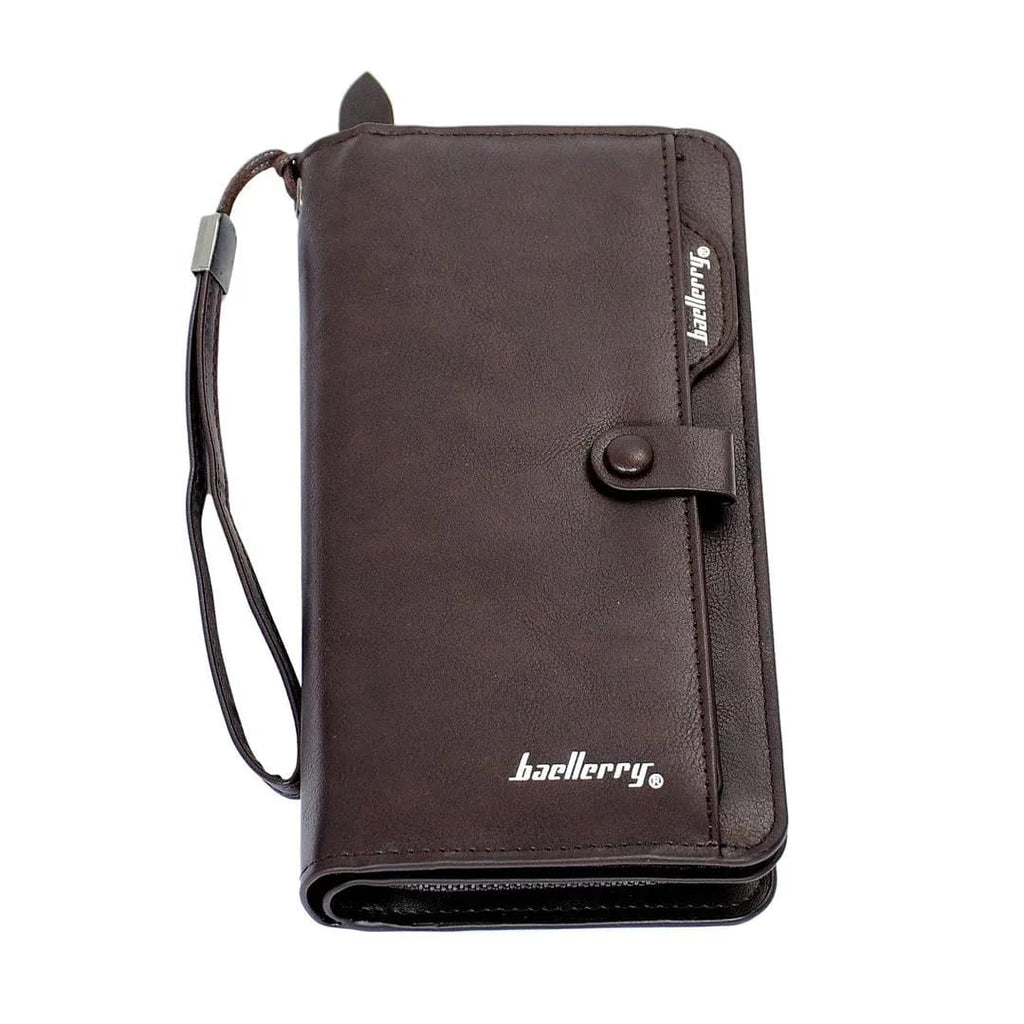 Men's Long and Zipper Leather Wallet