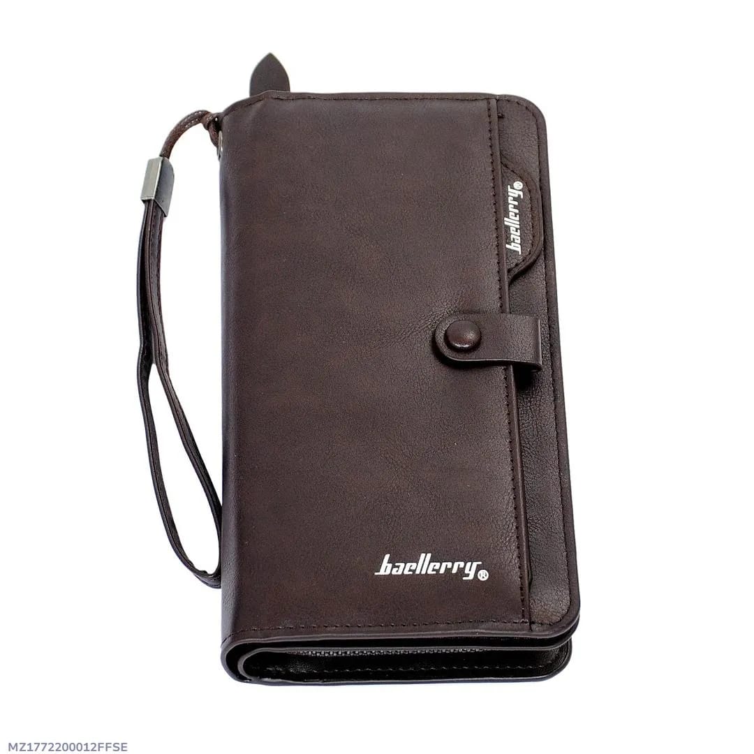 Men's Long and Zipper Leather Wallet