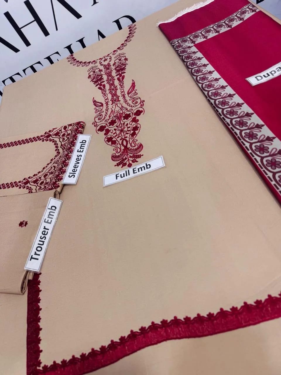 BAROQUE 3 Pcs Women's Unstitched Embroidered Suit