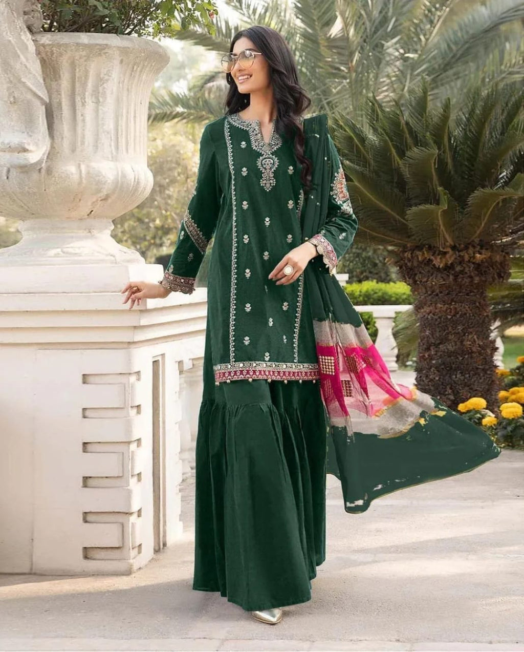3 Pcs Women's Unstitched Embroidered Suit