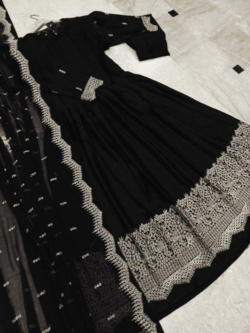 3 Pcs women's Stitched Silk Embroidered Maxi