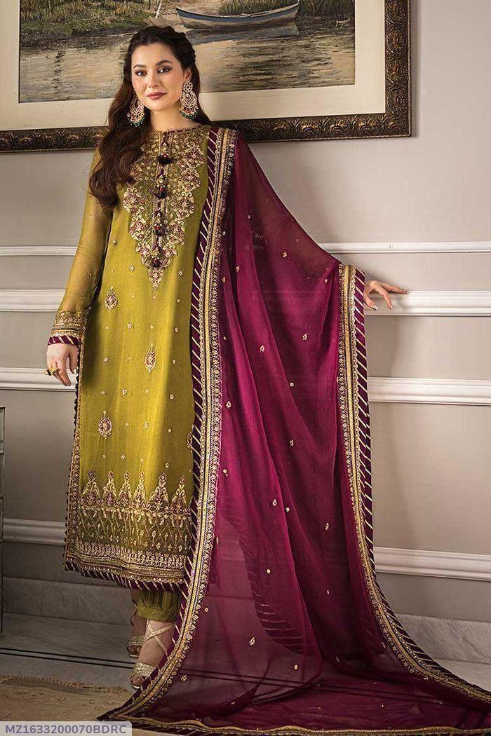 3 Pcs Women's Unstitched Embroidered Suit