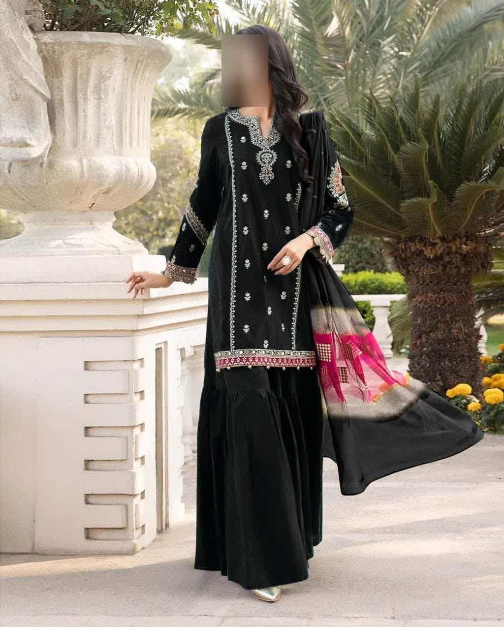 3 Pcs Women's Unstitched Embroidered Suit