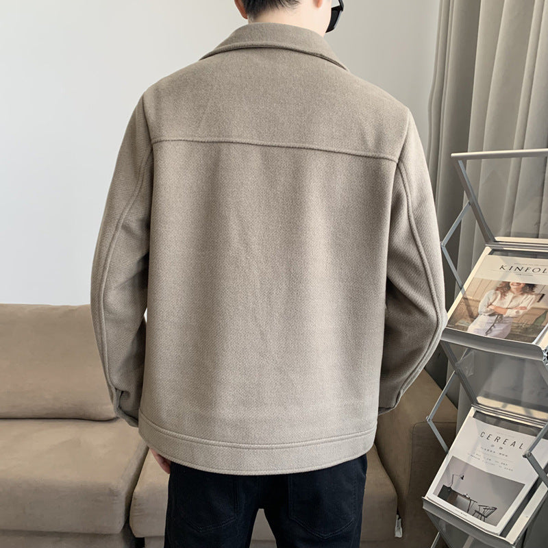 Men's Jacket Autumn and Winter Korean Style Fashionable Slim Casual Woolen