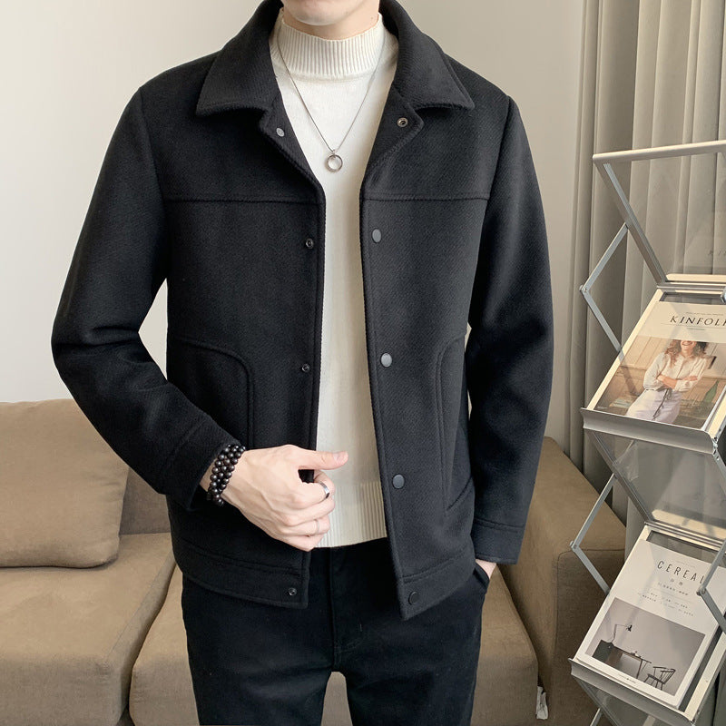 Men's Jacket Autumn and Winter Korean Style Fashionable Slim Casual Woolen