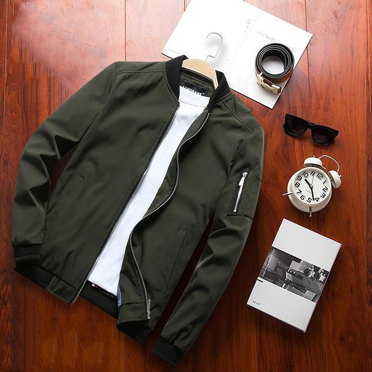 2019 New Men's Coat Thin Slim - Fit Fashion Casual Spring and Autumn Men's Top Solid Jacket Coat