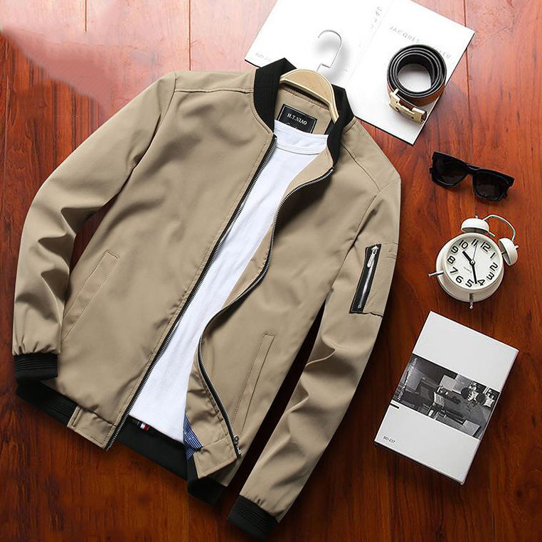 2019 New Men's Coat Thin Slim - Fit Fashion Casual Spring and Autumn Men's Top Solid Jacket Coat