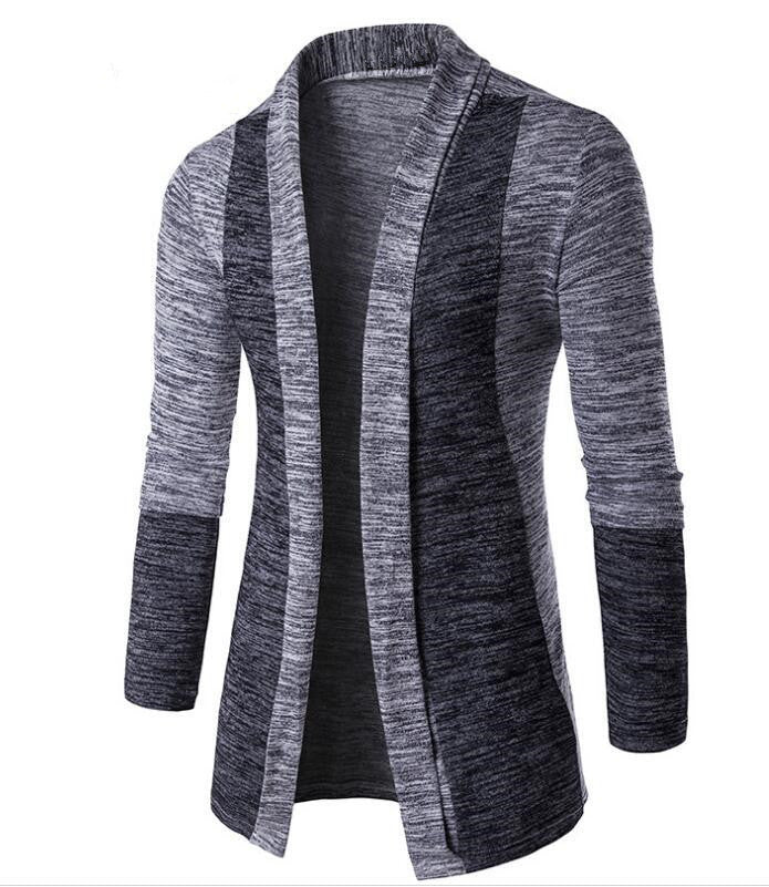 New Arrival Men's Sweater Cardigan Stitching Contrast color Korean Style