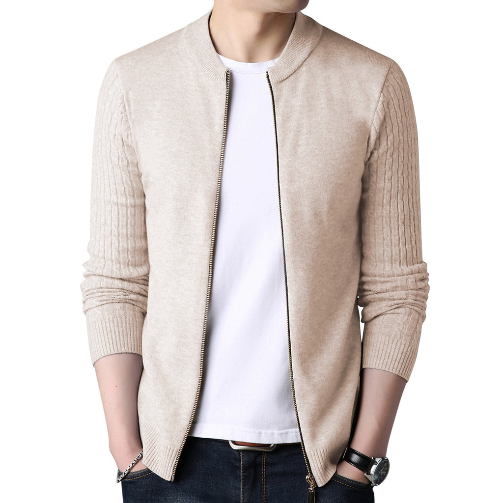 Men's Sweater Cardigan Fashion Korean Style Stand Collar Sweater