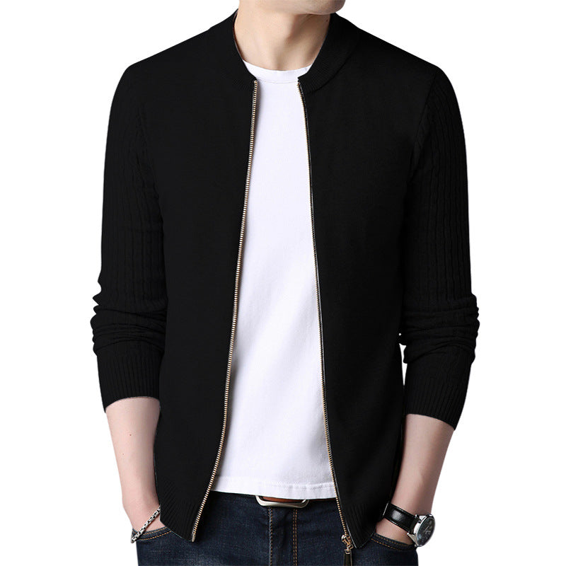 Men's Sweater Cardigan Fashion Korean Style Stand Collar Sweater