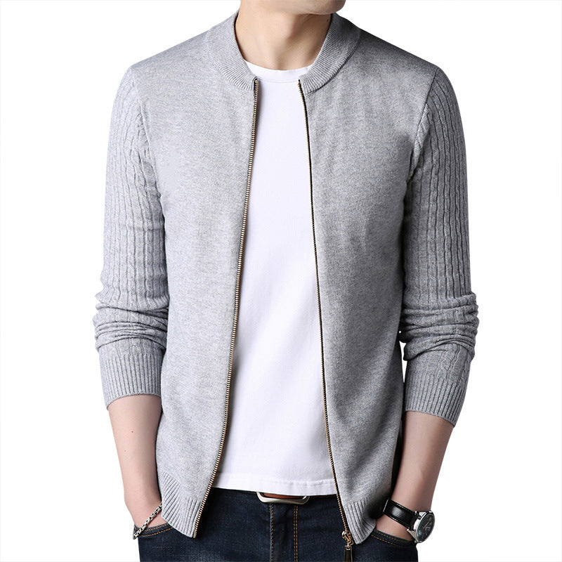 Men's Sweater Cardigan Fashion Korean Style Stand Collar Sweater