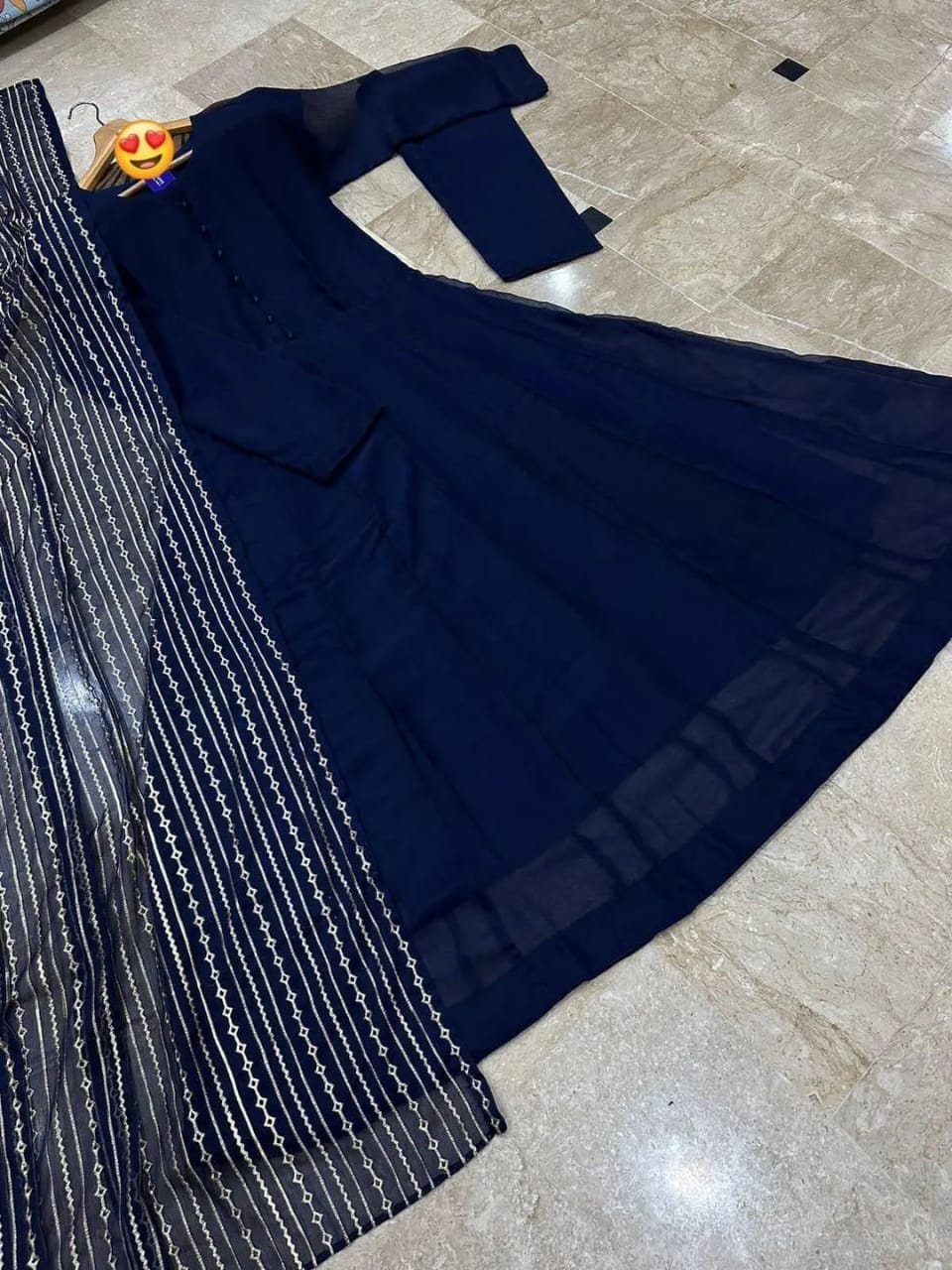 3 Pcs Women's Stitched Chiffon Plain Frock