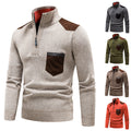 Winter Fleece Lined Thickened Pullover Men's Semi-High Collar Sweater
