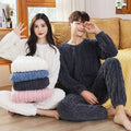 Jacquard Flannel Warm Suit Thickened Thermal Couple Loungewear