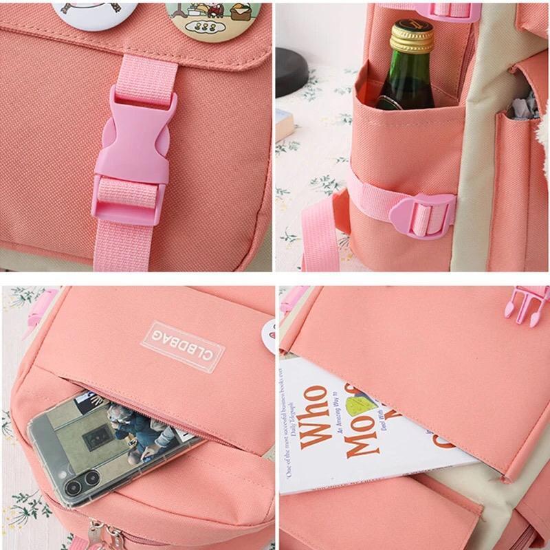 4 Pcs Nylon Backpack for Girls and Boys