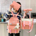 4 Pcs Nylon Backpack for Girls and Boys