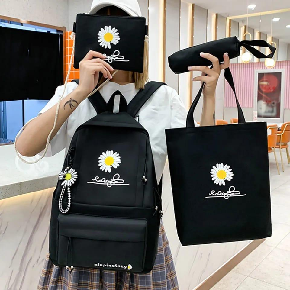 4 Pcs Floral Design Bag Set for Girls