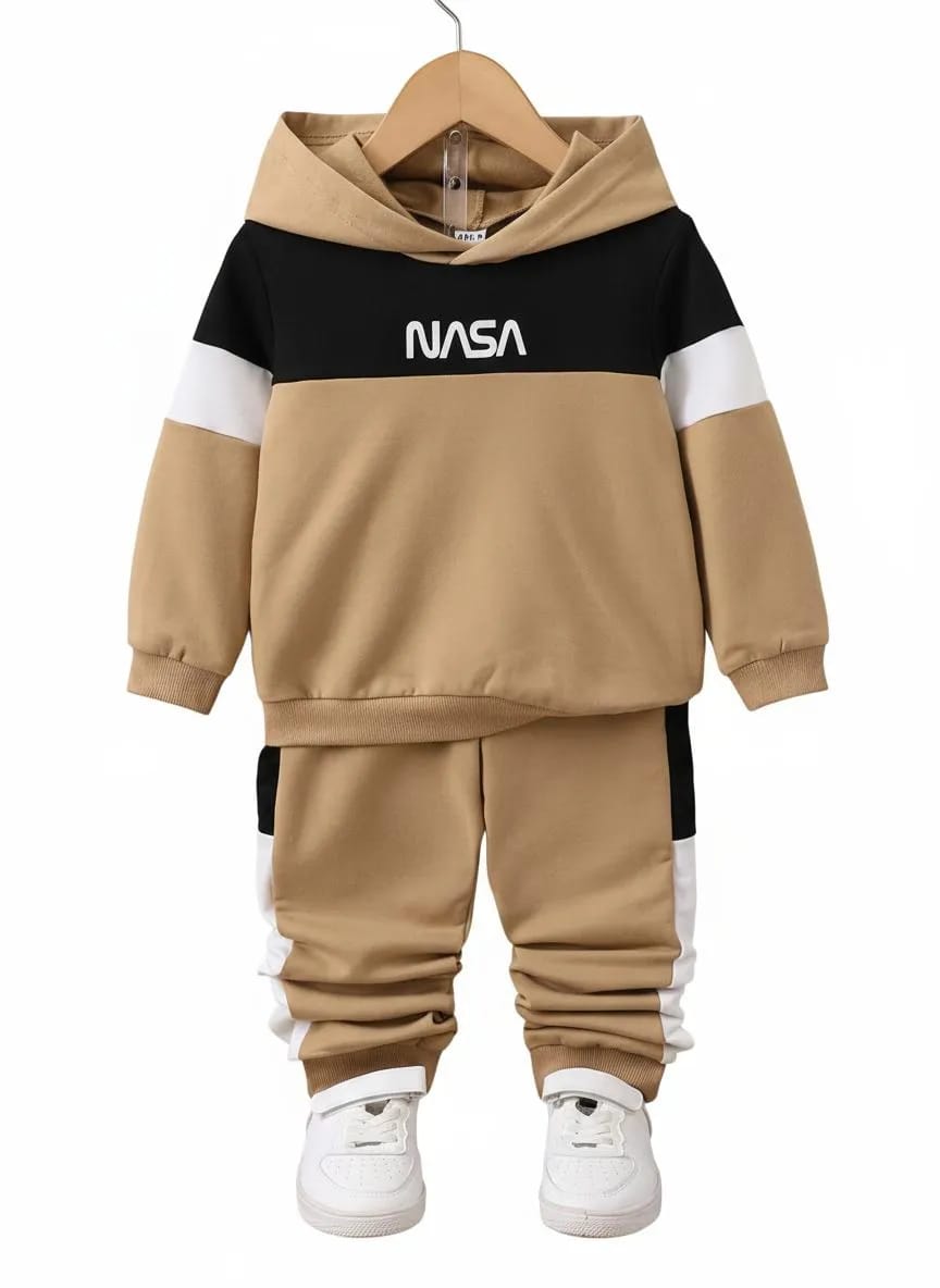 2 Pcs Boy's Fleece Printed Hoodie Tracksuit