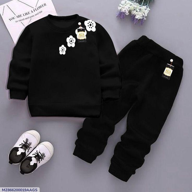 Trendy 2 Pcs Printed Fleece Sweatshirt Tracksuit for Boys's and Girl's (Ages 1-12)