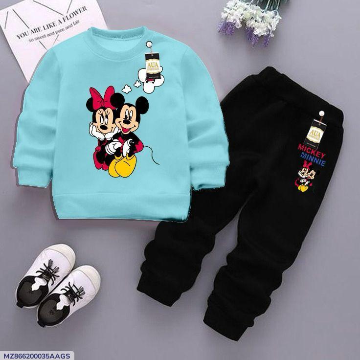 Trendy 2 Pcs Printed Fleece Sweatshirt Tracksuit for Boys's and Girl's (Ages 1-12)
