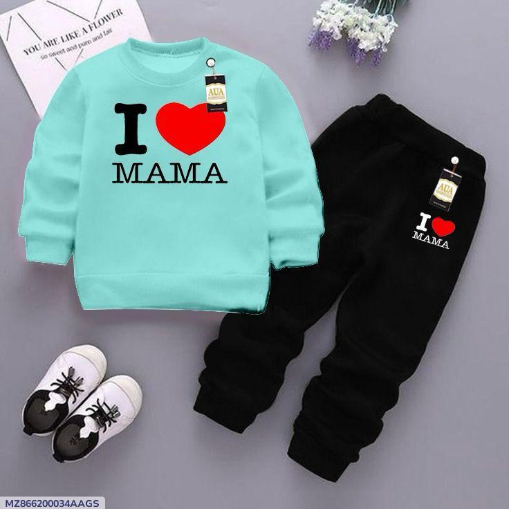 Trendy 2 Pcs Printed Fleece Sweatshirt Tracksuit for Boys's and Girl's (Ages 1-12)