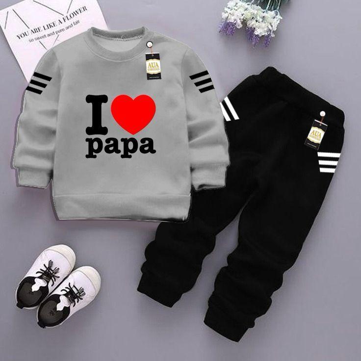 Trendy 2 Pcs Printed Fleece Sweatshirt Tracksuit for Boys's and Girl's (Ages 1-12)