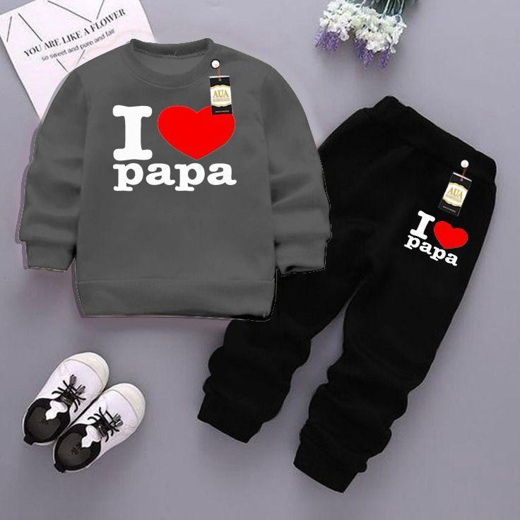 Trendy 2 Pcs Printed Fleece Sweatshirt Tracksuit for Boys's and Girl's (Ages 1-12)