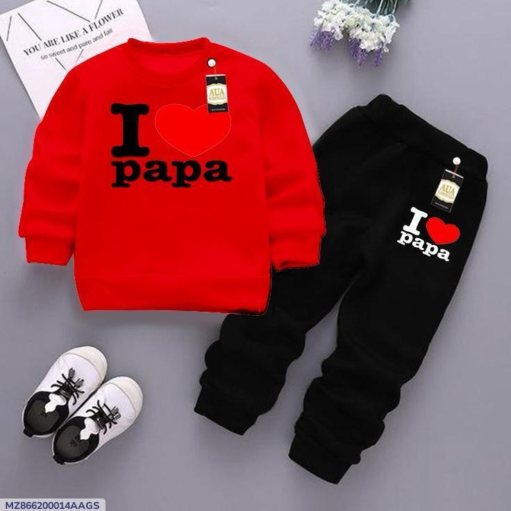 Trendy 2 Pcs Printed Fleece Sweatshirt Tracksuit for Boys's and Girl's (Ages 1-12)
