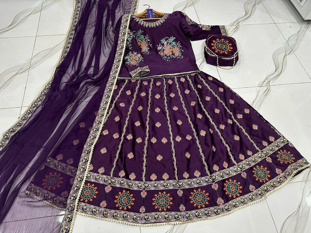 Embroidered Lehenga Choli Set - 4 Pcs Women's Stitched Ensemble