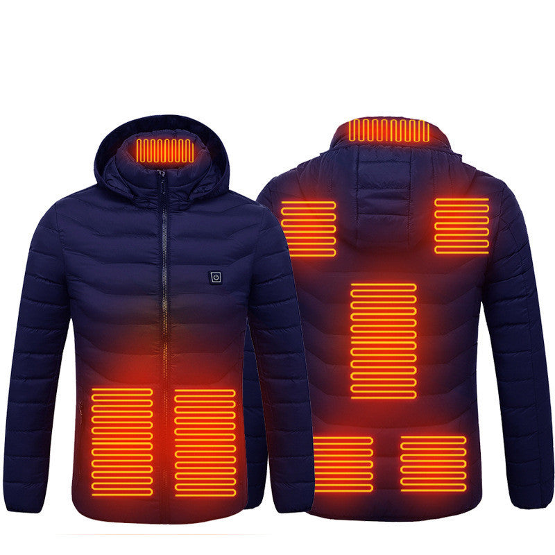 Winter Heated Jacket USB Electric Cotton Coat Zip-up Heater Thermal Vest For Men