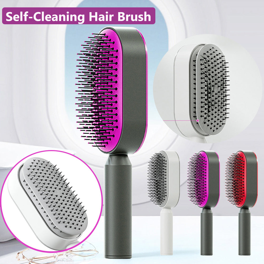 Self Cleaning Hair Brush For Women One-key Cleaning Hair Loss