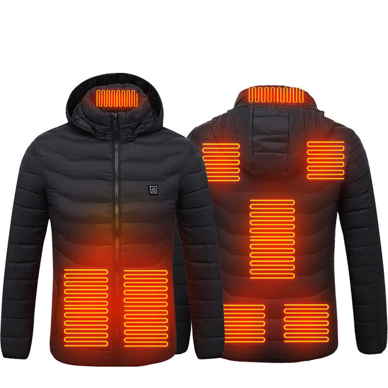 Winter Heated Jacket USB Electric Cotton Coat Zip-up Heater Thermal Vest For Men